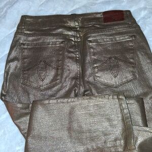 Level 99 Shimmering Gold Skinny Jeans